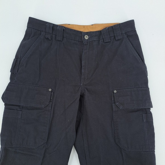 Duluth Trading Co Fire Hose Cargo Pants Mens 36x30 Cotton Navy Blue Relaxed Fit - Picture 2 of 11